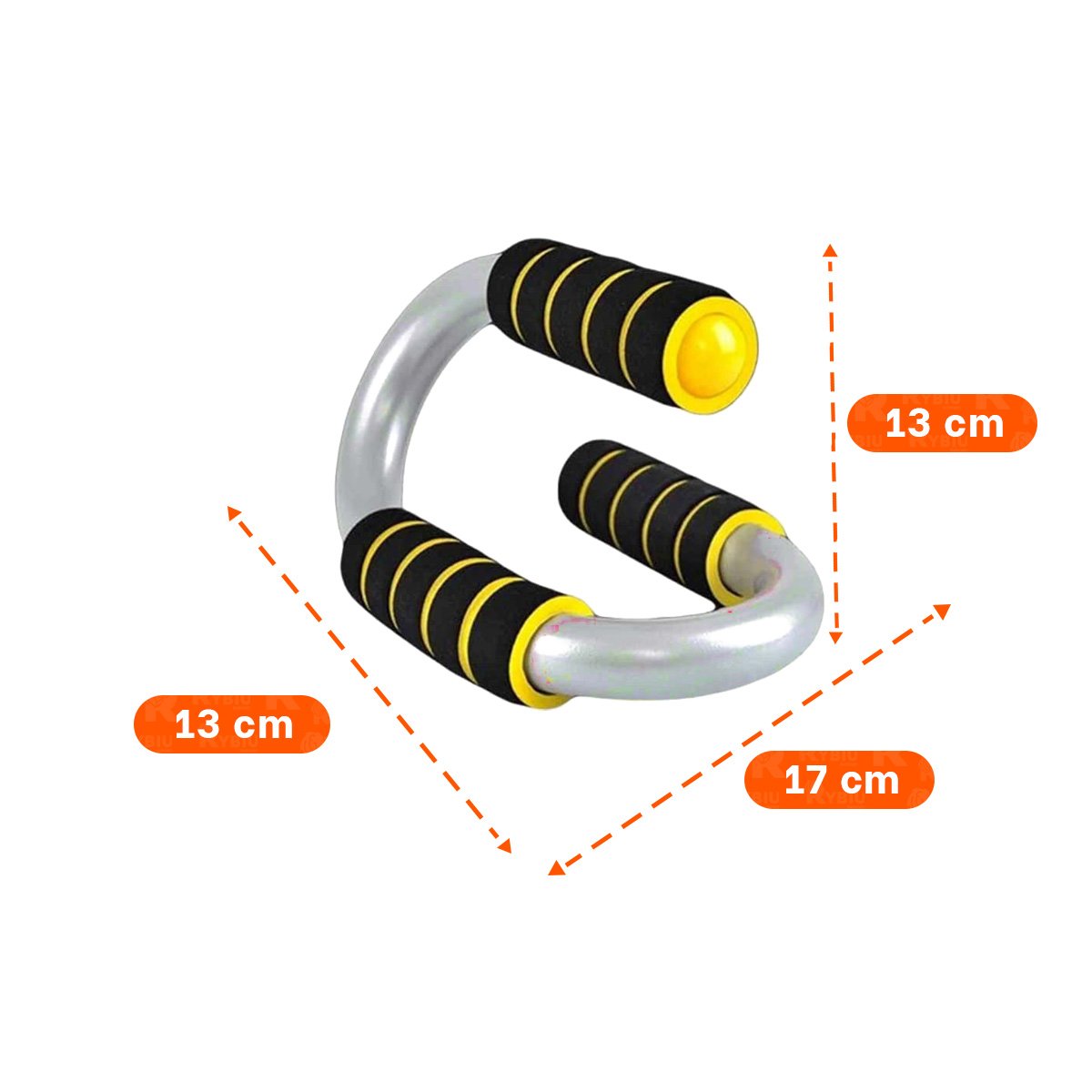 SOPORTE ACTIVO PUSH UP EN FORMA DE S AMARILLO CON AGARRE ERGONOMICO Y+REGALO STICKER - 4
