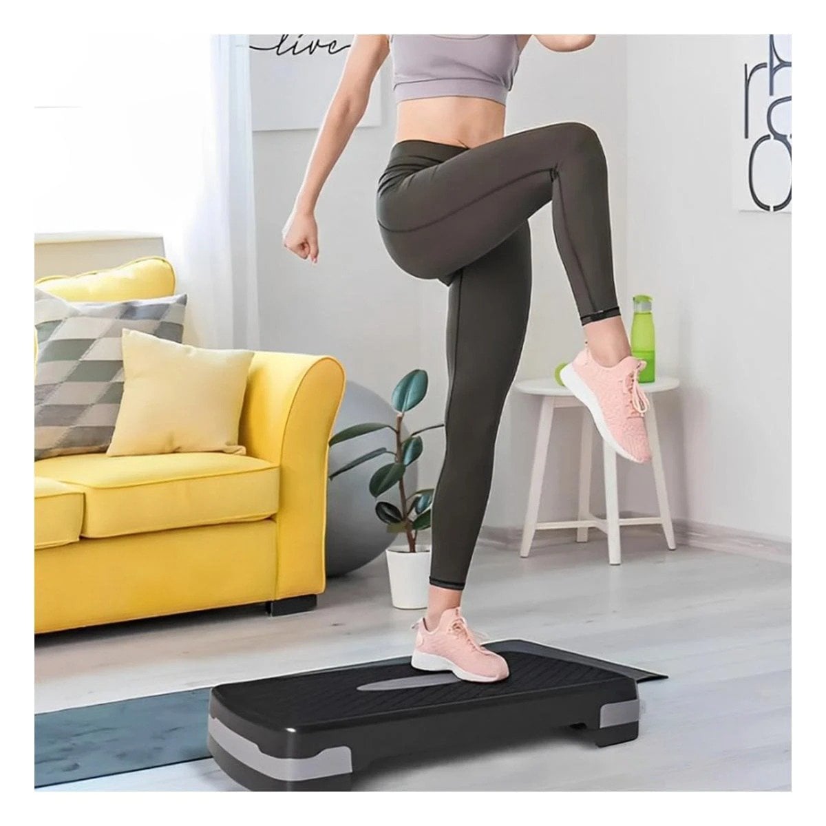 PACK2 TARIMA FITNESS PLOMO DE 2 NIVELES PARA RUTINAS EN CASA Y+PAPEL REGALO - 2
