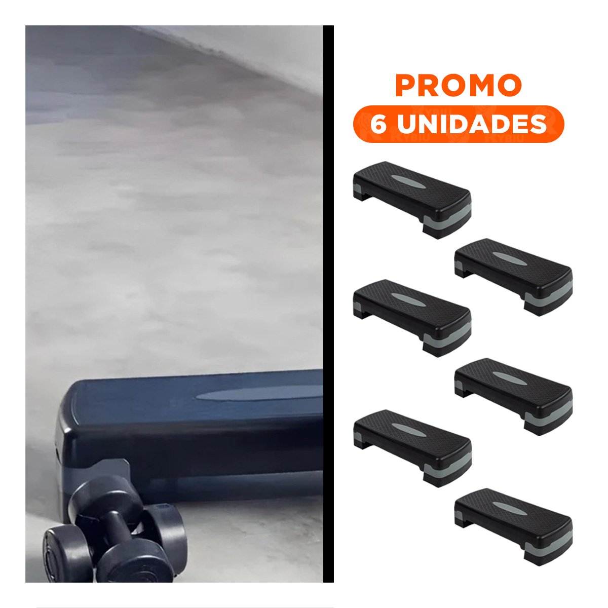 PACK6 EQUIPO FITNESS PLOMO DE 2 NIVELES PARA CARDIO EN CASA - 1
