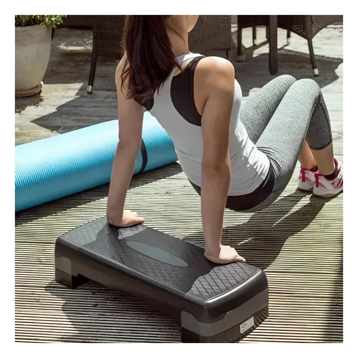 PACK6 EQUIPO FITNESS PLOMO DE 2 NIVELES PARA CARDIO EN CASA - 2