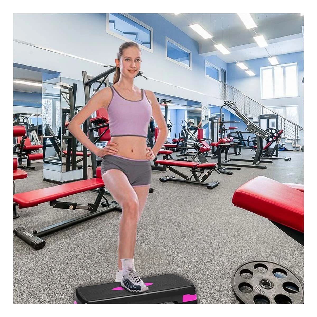PACK2 TARIMA FITNESS ROSADO DE 2 NIVELES PARA RUTINAS EN CASA - 3