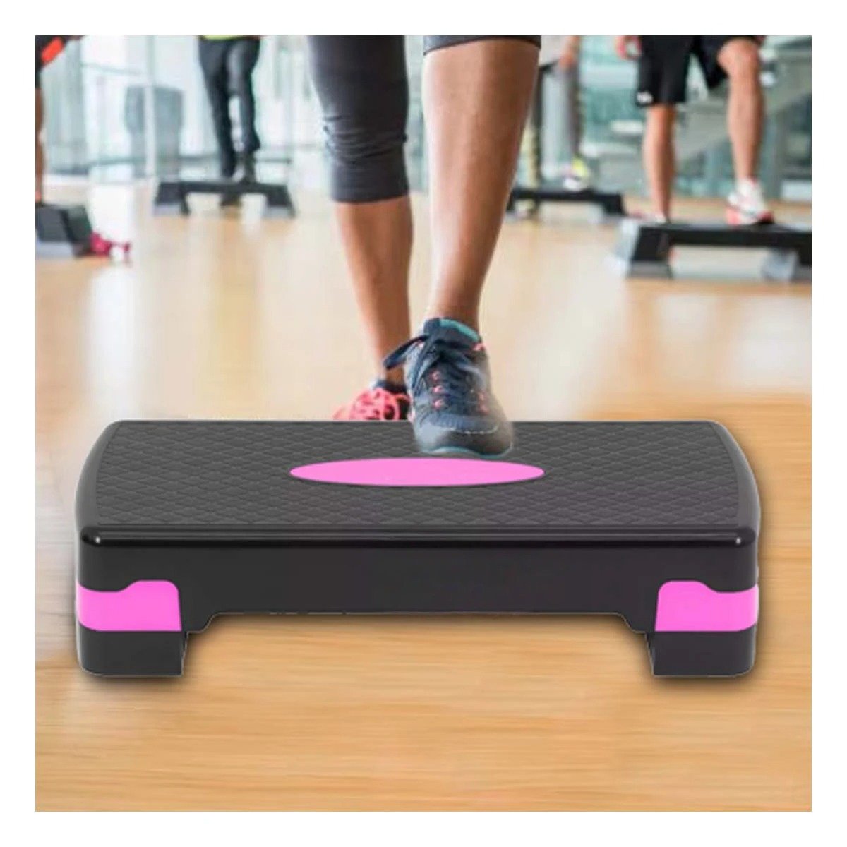 PACK2 TARIMA FITNESS ROSADO DE 2 NIVELES PARA RUTINAS EN CASA - 5