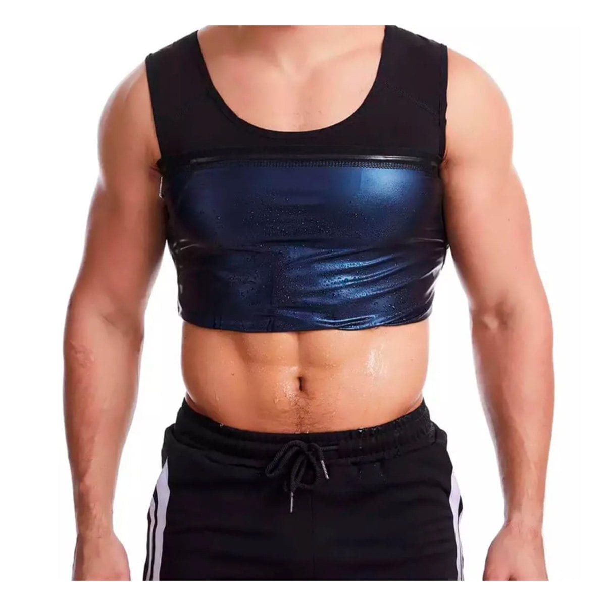 CINTURON TERMICO EFECTO SAUNA HOMBRE TALLA L XL NEGRO CON COMPRESION SEGURA Y+REGALO STICKER - 3