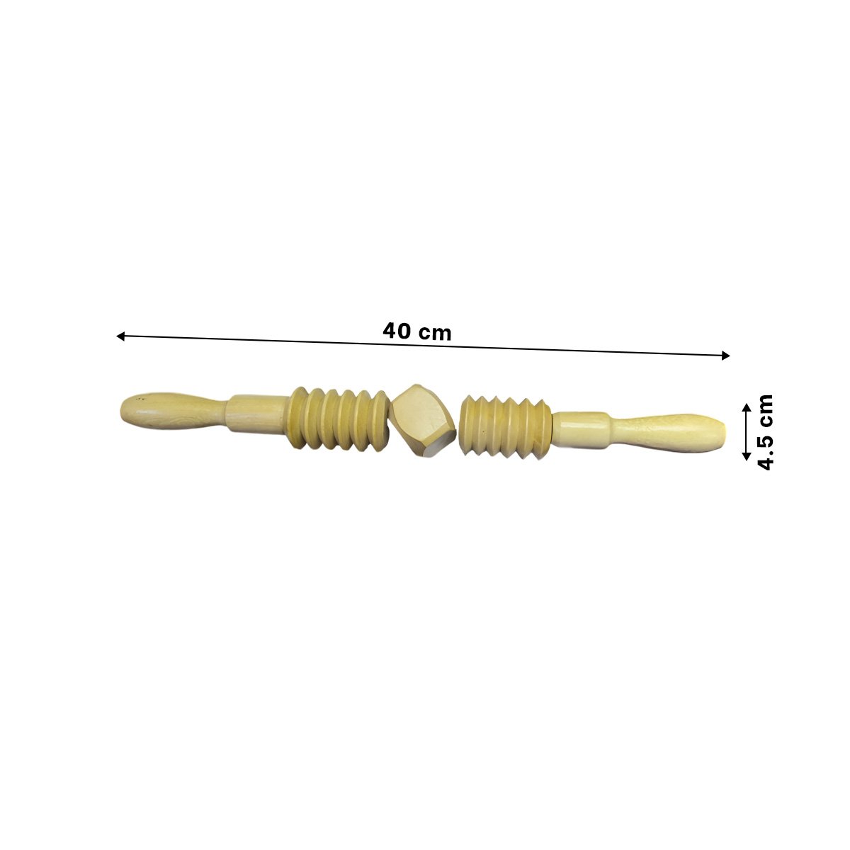 RODILLO MASAJEADOR DE MADERA 40X4,5CM MOSTAZA CON MOVIMIENTO FLUIDO - 4