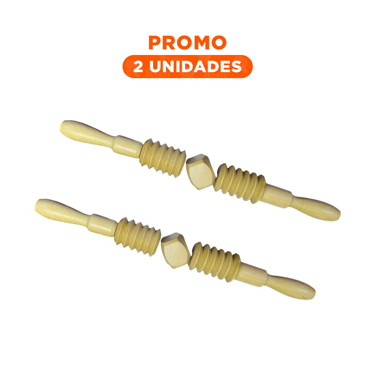 PACK2 HERRAMIENTA MANUAL DE MADERA 40X4,5CM MOSTAZA CON USO CONTINUO - 1