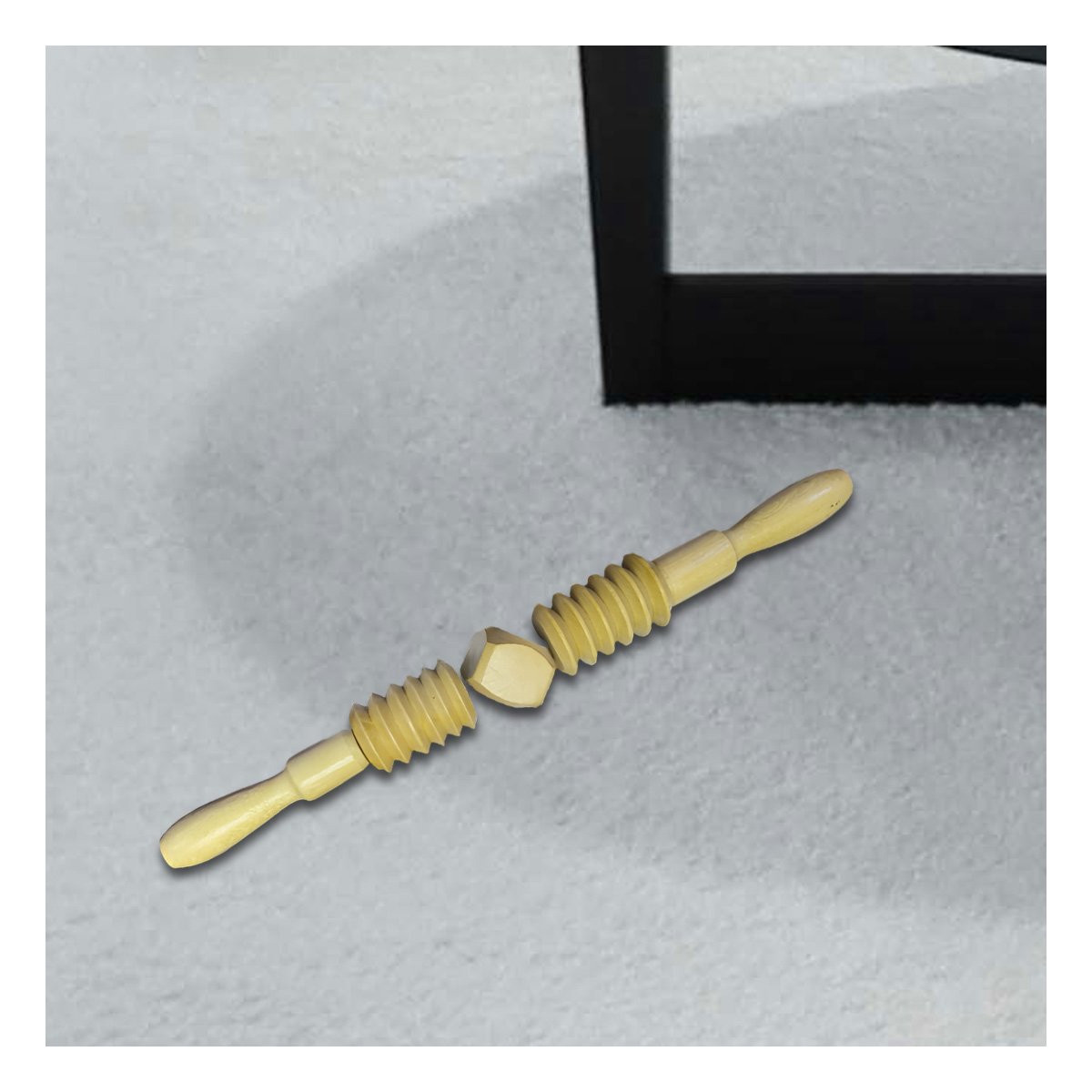 PACK2 HERRAMIENTA PROFESIONAL DE MADERA 40X4,5CM MOSTAZA CON BASE SOLIDA Y+REGALO STICKER - 5