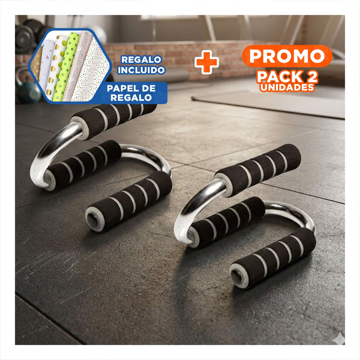 PACK2 IMPLEMENTO DEPORTIVO EN FORMA DE S GRIS PARA PECHO DEFINIDO Y+PAPEL REGALO - 1