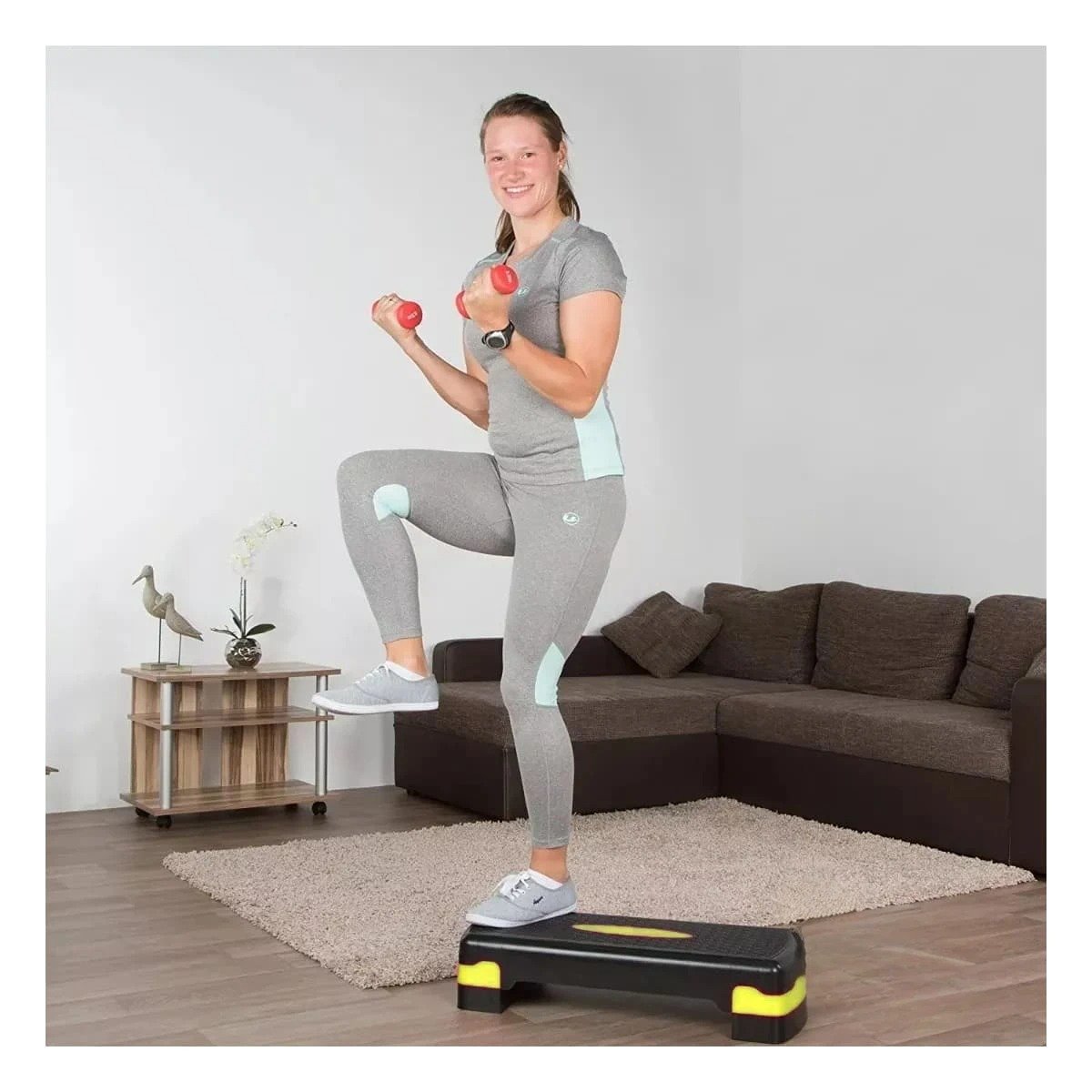PACK2 TARIMA AEROBICA AJUSTABLE AMARILLO PARA CARDIO DIARIO Y+REGALO STICKER - 5