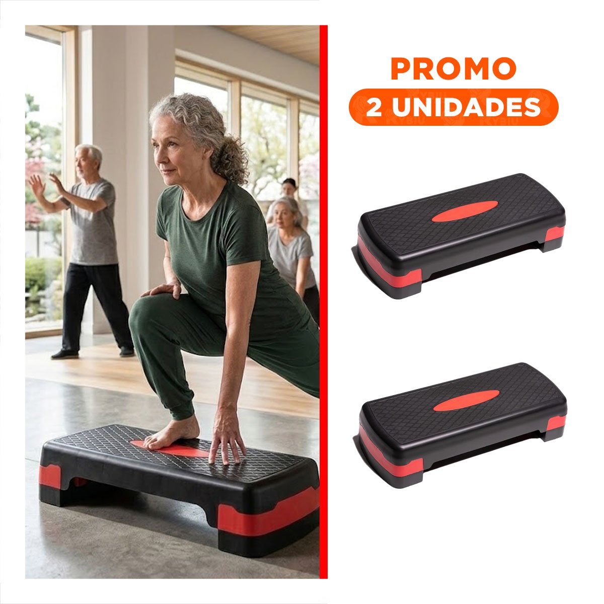PACK2 BASE FUNCIONAL ROJO PARA ENTRENAMIENTO AEROBICO - 1
