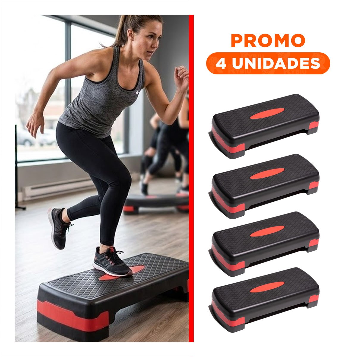 PACK4 TARIMA FUNCIONAL ROJO DE 2 NIVELES PARA TONIFICACION Y+REGALO STICKER - 1