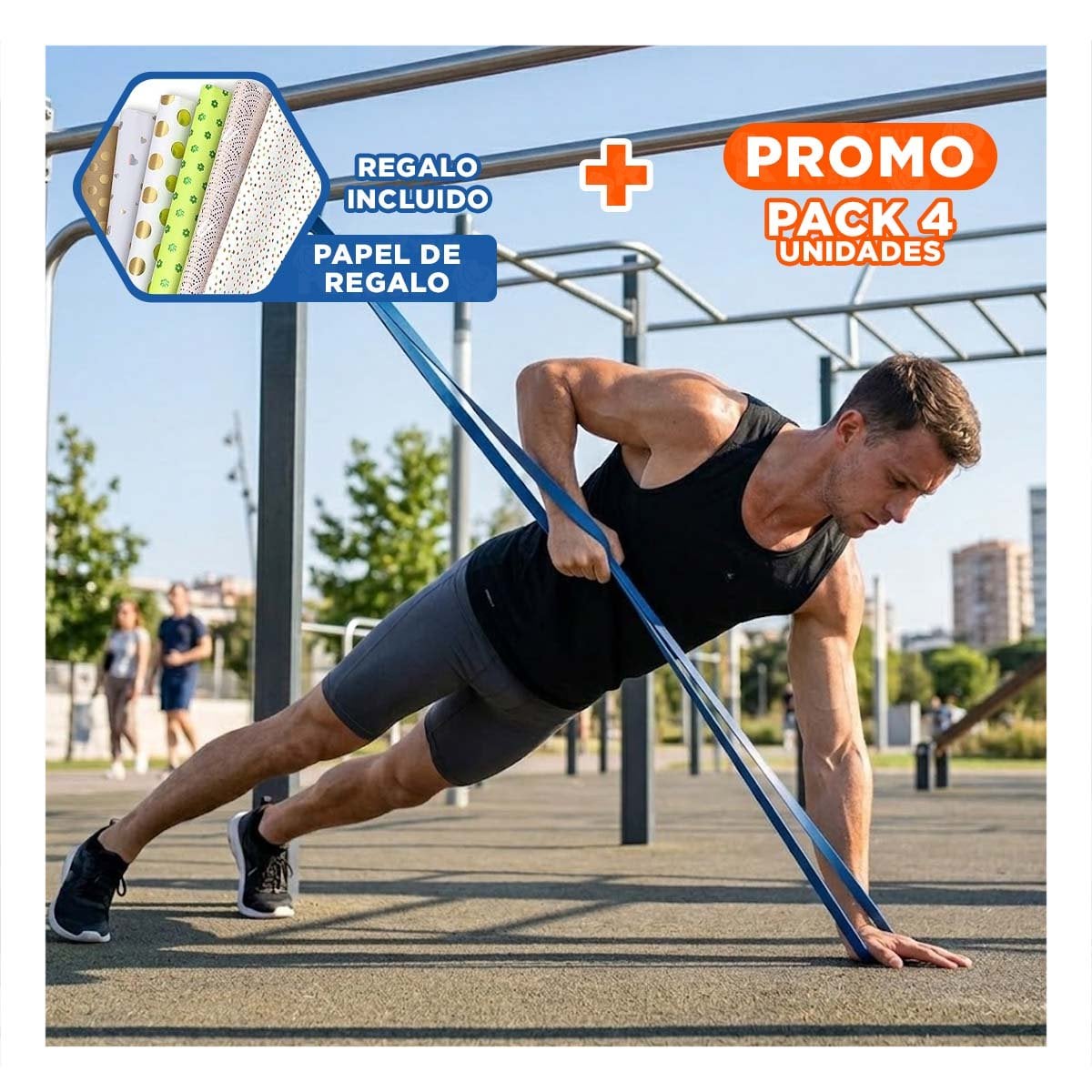 PACK4 TIRA AZUL 29 A 79KG PARA FORTALECER CORE Y+PAPEL REGALO - 1