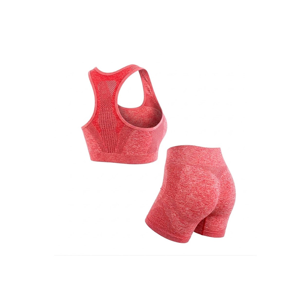 PACK12 PACK ACTIVO TOP Y SHORT FITNESS YOGA ROJO CON TELA LIGERA Y+REGALO STICKER - 2