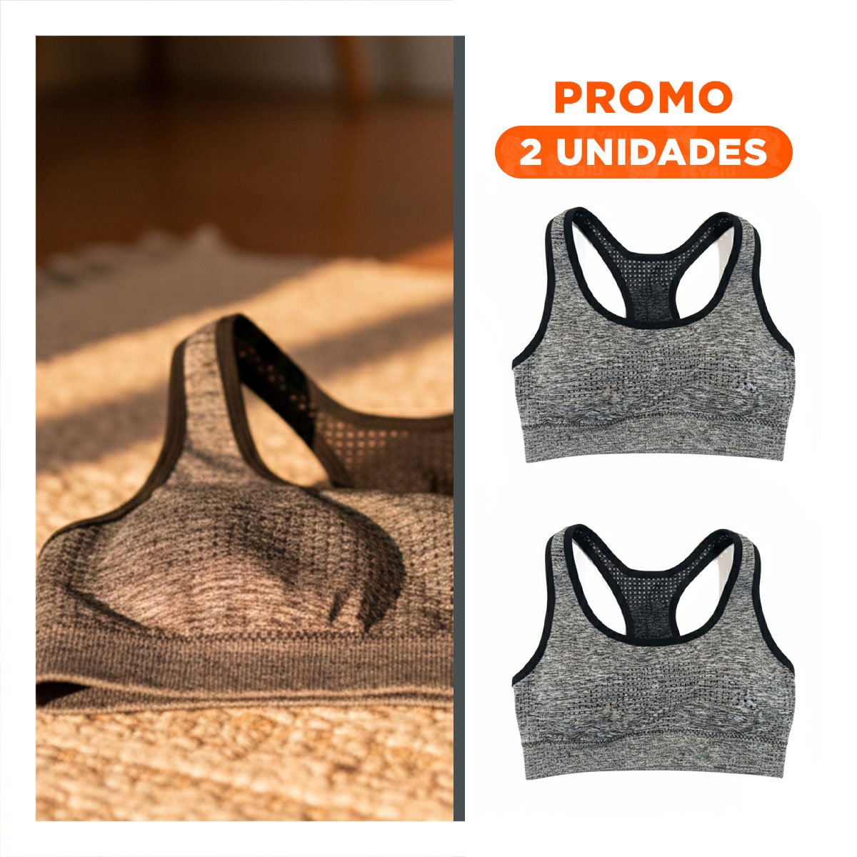 PACK2 DUPLA DEPORTIVA TOP Y SHORT FITNESS YOGA PLOMO CON AJUSTE SEGURO - 1