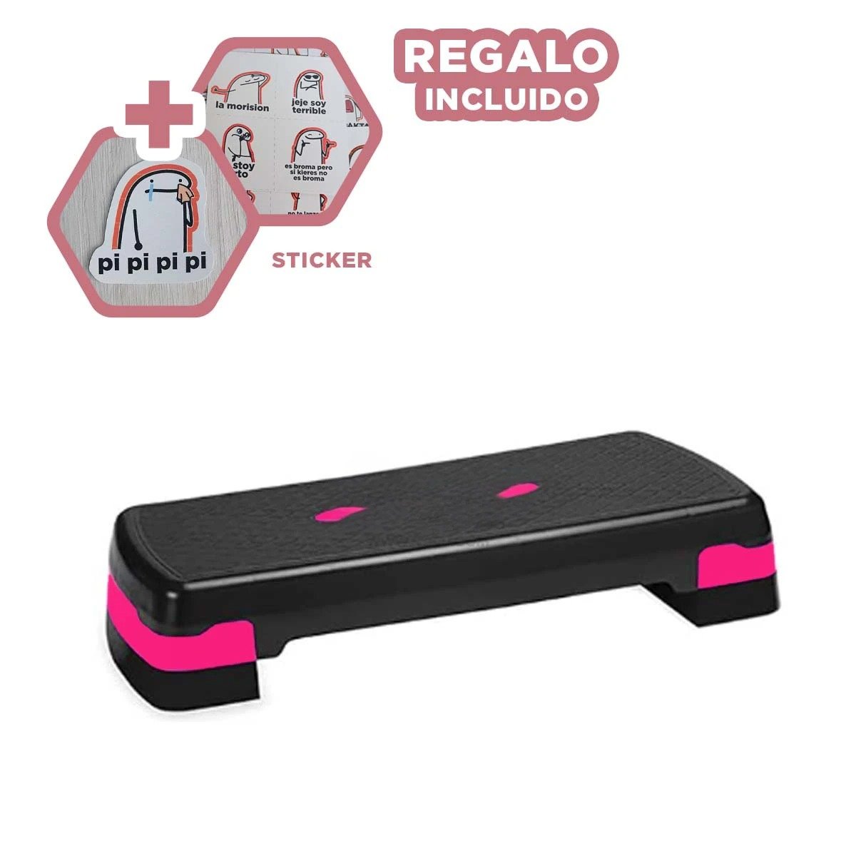 BASE DEPORTIVA ROSADO CON 2 ALTURAS PARA TONIFICAR PIERNAS Y+REGALO STICKER - 1
