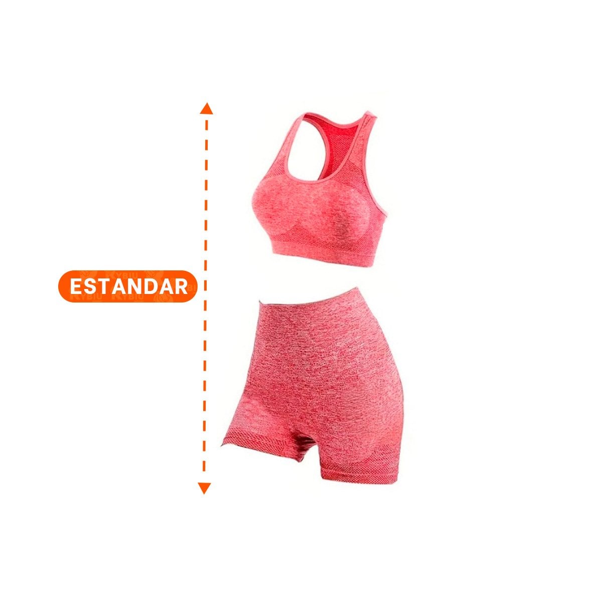 PACK2 DUPLA FITNESS TOP Y SHORT FITNESS YOGA ROJO CON SOPORTE FIRME Y+REGALO STICKER - 4