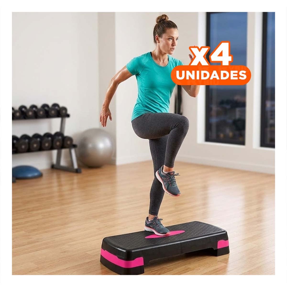 PACK4 TARIMA PARA ENTRENAMIENTO ROSADO CON ALTURA REGULABLE - 1