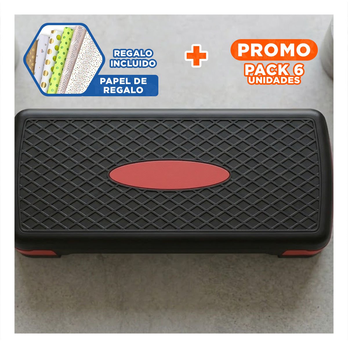 PACK6 EQUIPO AEROBICO AJUSTABLE ROJO PARA RUTINAS DIARIAS Y+PAPEL REGALO - 1