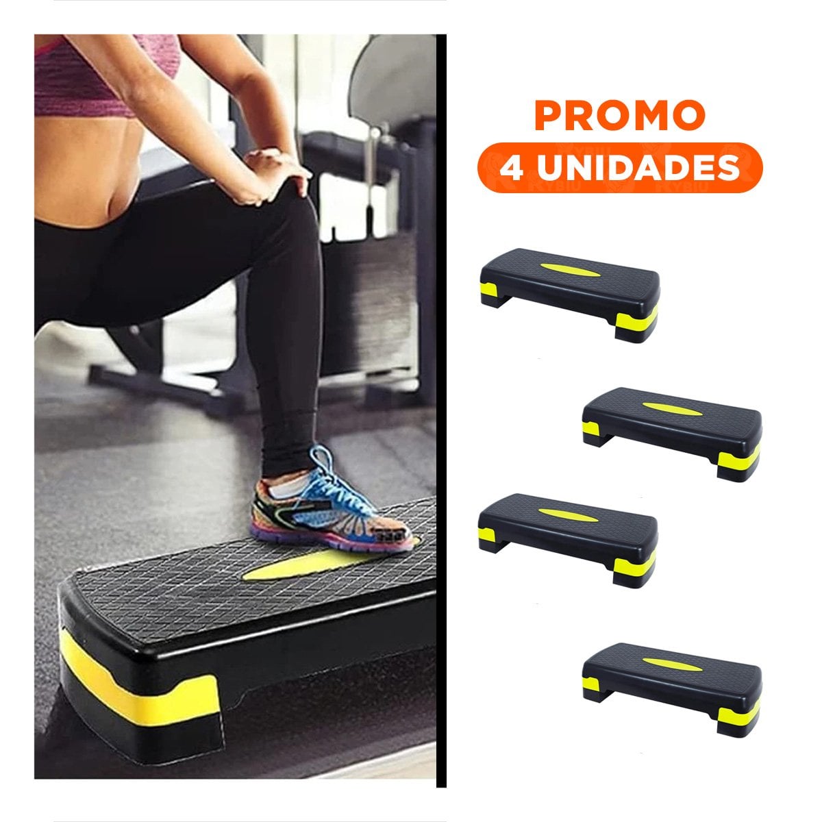 PACK4 TARIMA FUNCIONAL AMARILLO DE 2 NIVELES PARA TONIFICACION Y+REGALO STICKER - 1