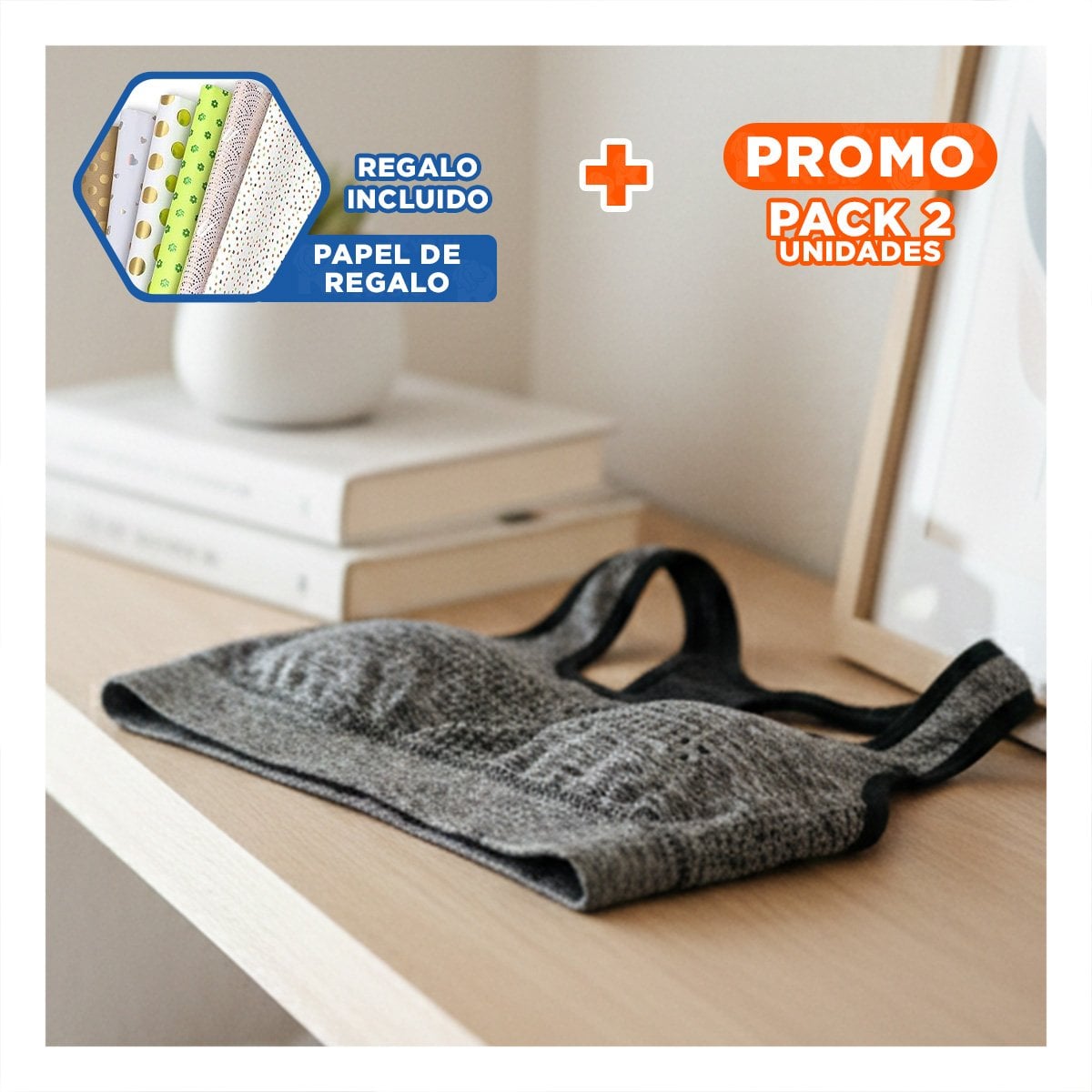 PACK2 DUPLA ACTIVA TOP Y SHORT FITNESS YOGA PLOMO CON TELA TRANSPIRABLE Y+PAPEL REGALO - 1