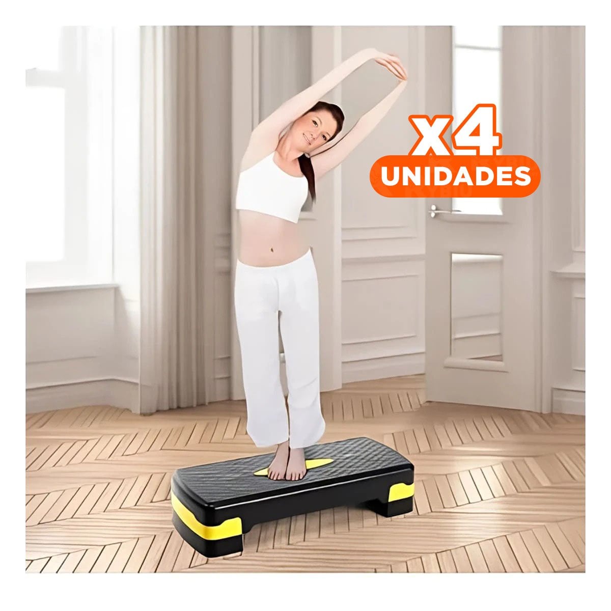 PACK4 TARIMA DEPORTIVA AMARILLO DE 2 ALTURAS PARA EJERCICIO FUNCIONAL - 1