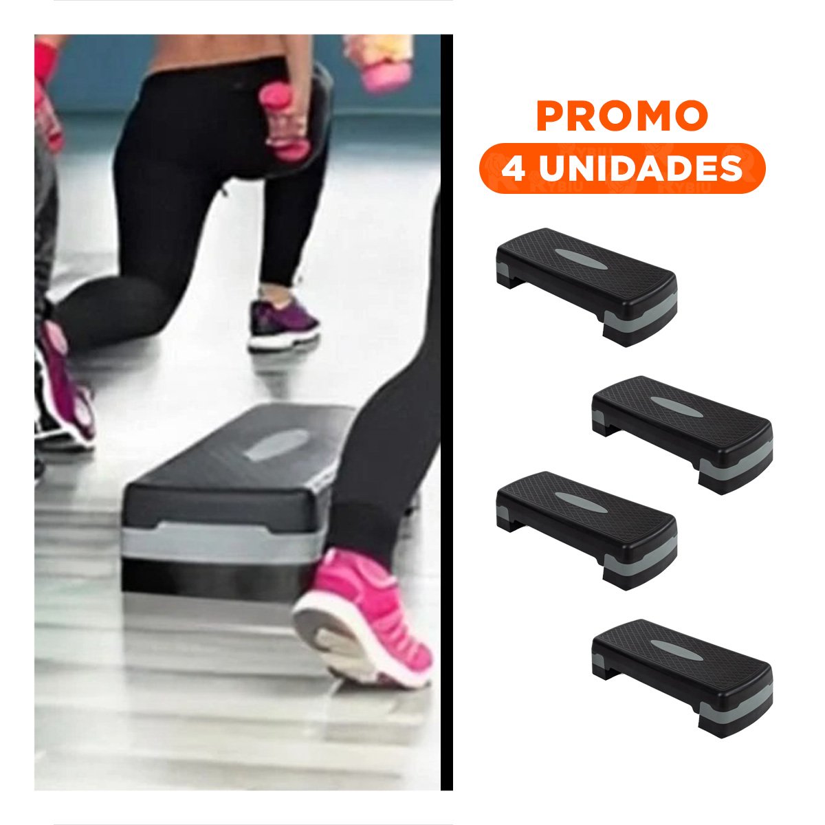 PACK4 TARIMA FUNCIONAL PLOMO DE 2 NIVELES PARA TONIFICACION Y+REGALO STICKER - 1