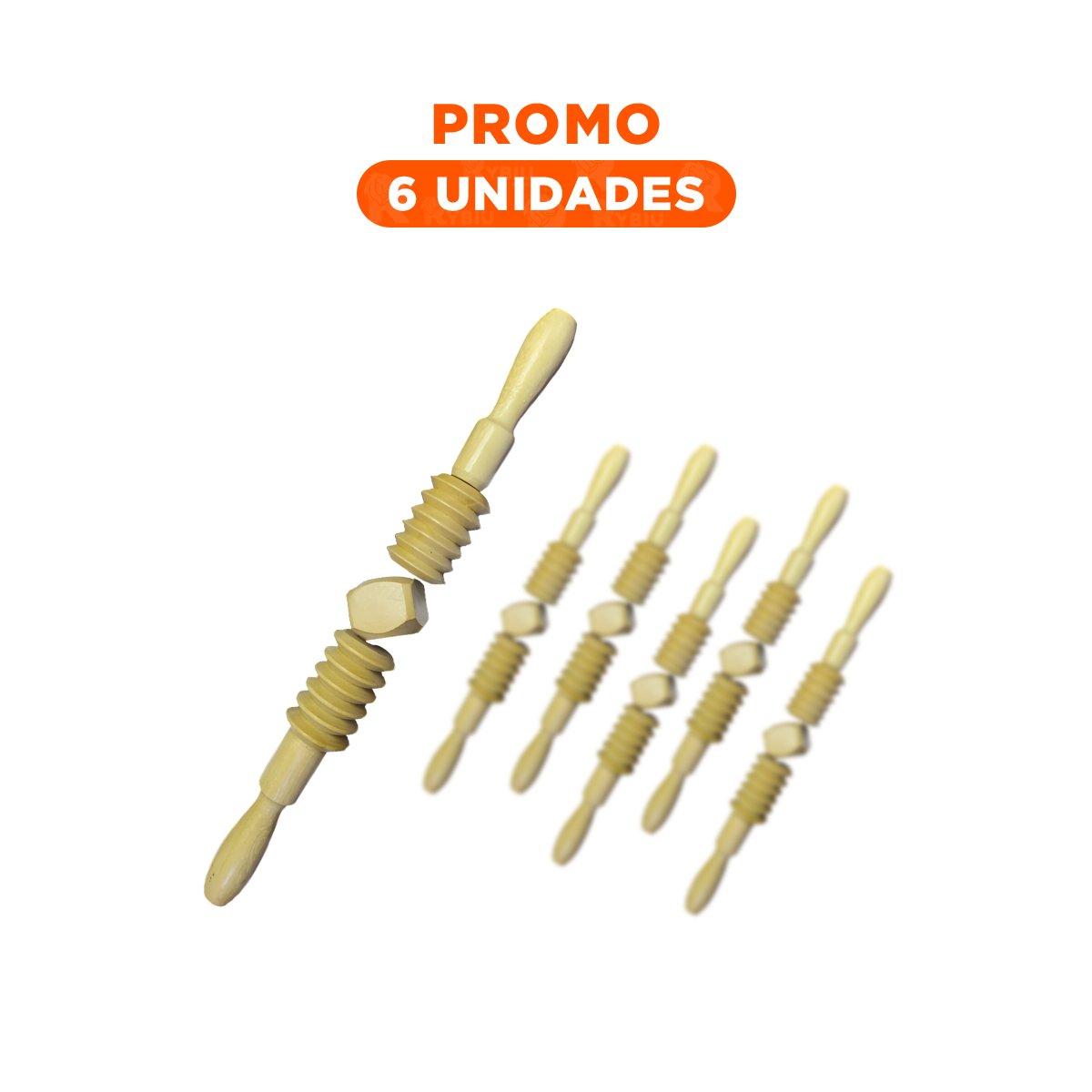 PACK6 DISPOSITIVO ERGONOMICO DE MADERA 40X4,5CM MOSTAZA CON USO PRACTICO - 1