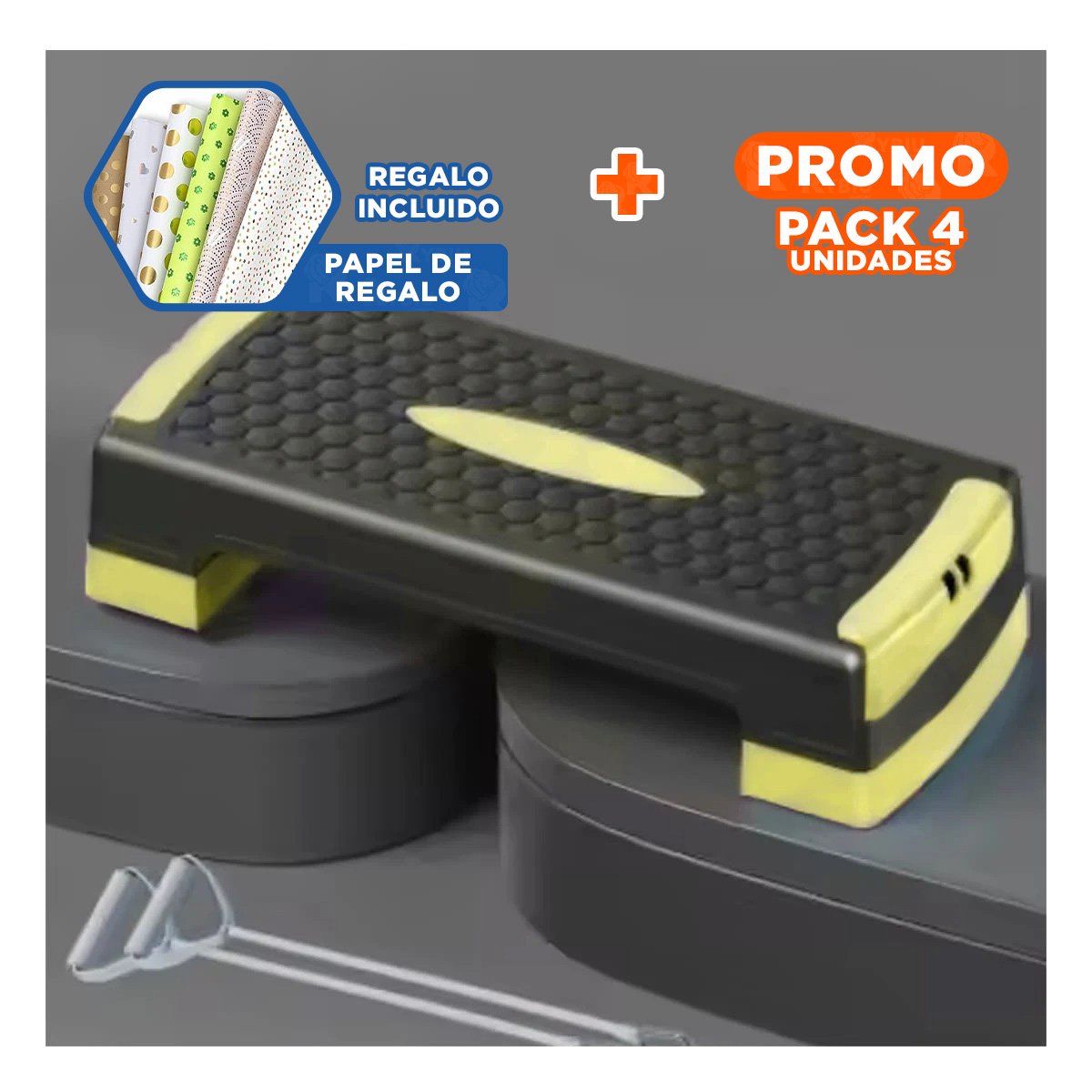 PACK4 TARIMA PARA ENTRENAMIENTO AMARILLO CON ALTURA REGULABLE Y+PAPEL REGALO - 1