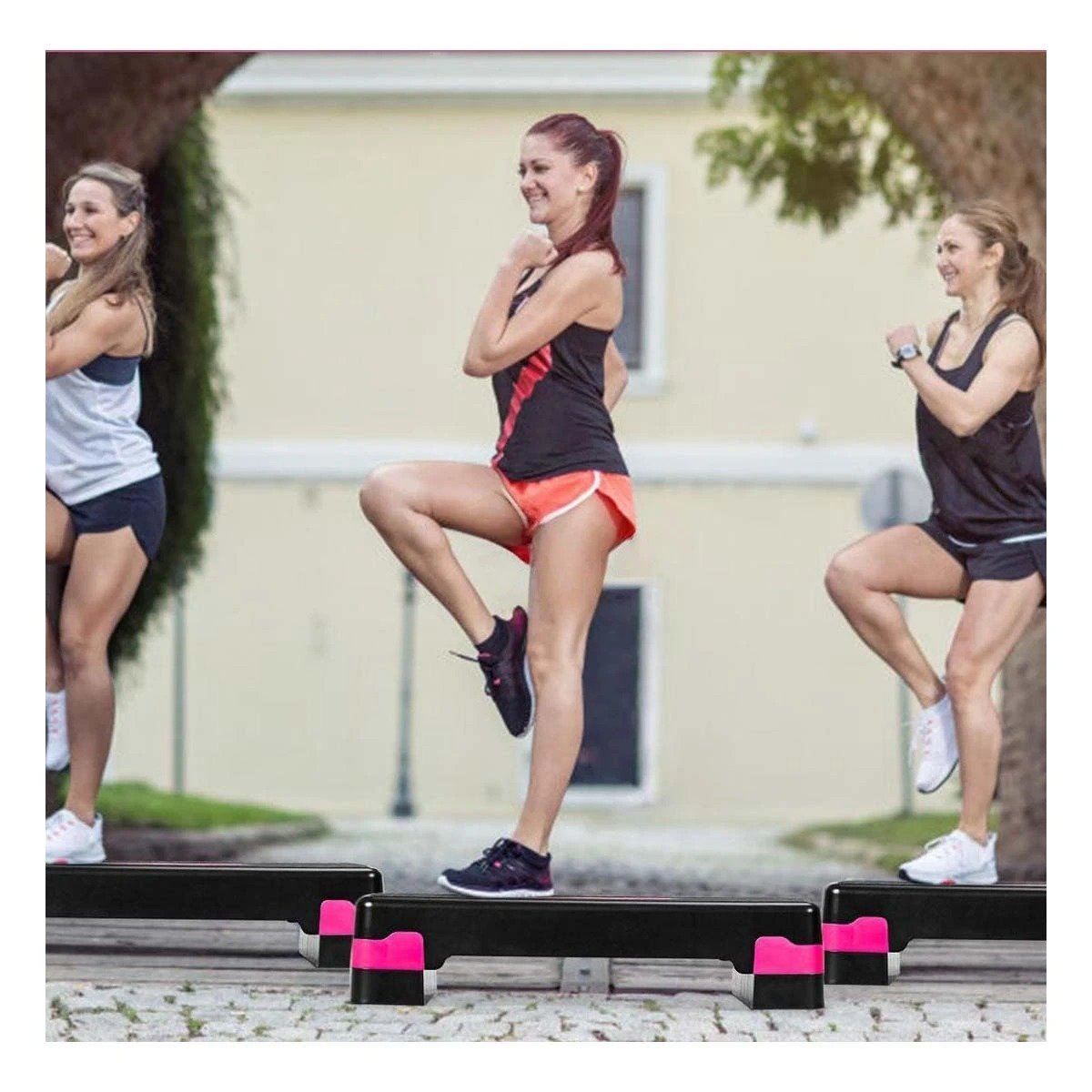 BASE AEROBICA ROSADO DE 2 NIVELES PARA ENTRENAMIENTO EN CASA - 1