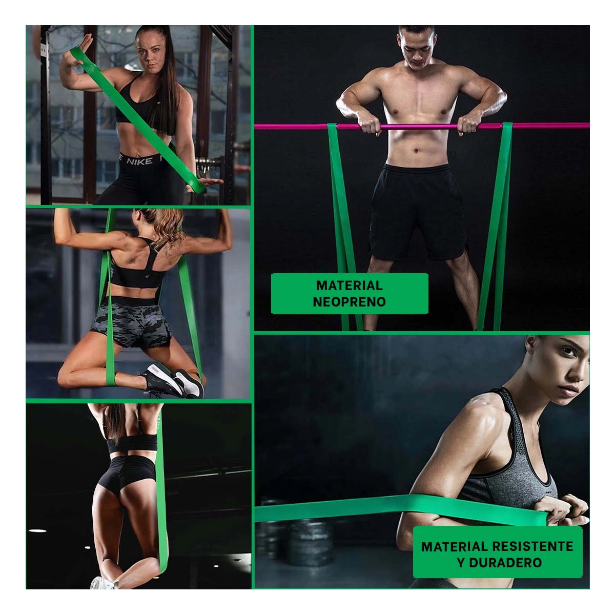 CINTA VERDE 25 A 57KG PARA RUTINAS FITNESS Y+POST IT - 5