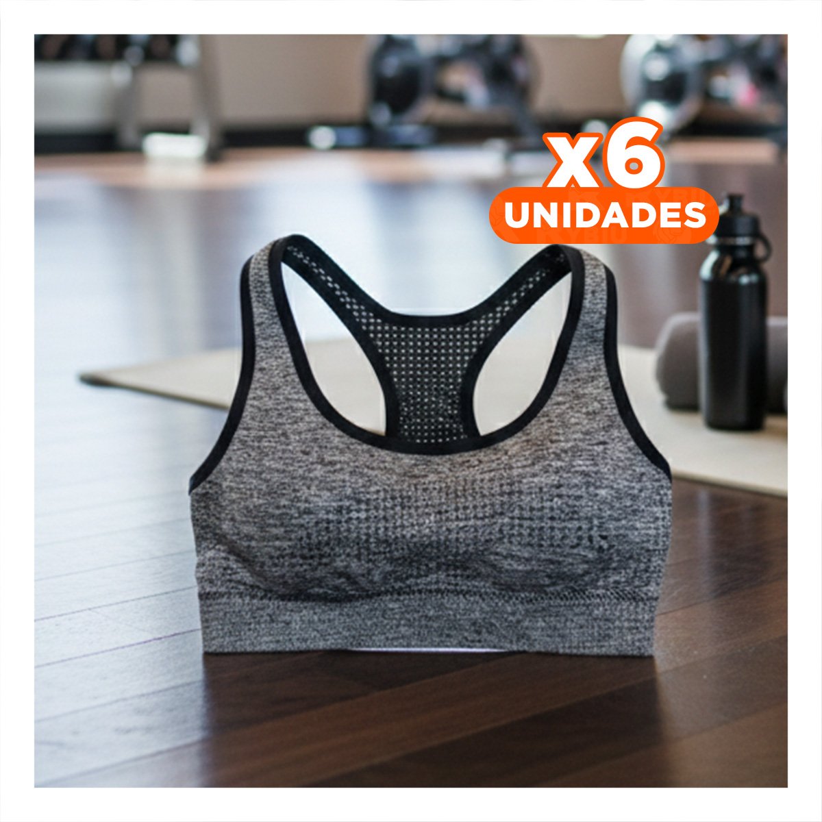 PACK6 EQUIPO YOGA TOP Y SHORT FITNESS YOGA PLOMO CON COMPRESION LIGERA Y+REGALO STICKER - 1