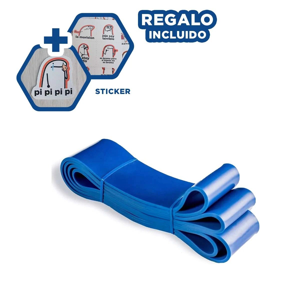 CINTA AZUL 29 A 79KG PARA EJERCICIOS DE BRAZOS Y+REGALO STICKER - 1