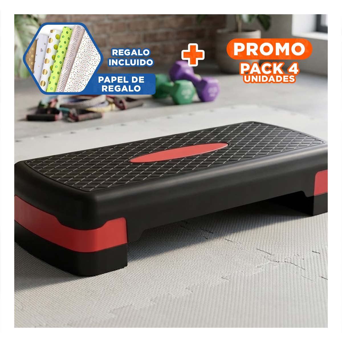 PACK4 TARIMA PARA ENTRENAMIENTO ROJO CON ALTURA REGULABLE Y+PAPEL REGALO - 1