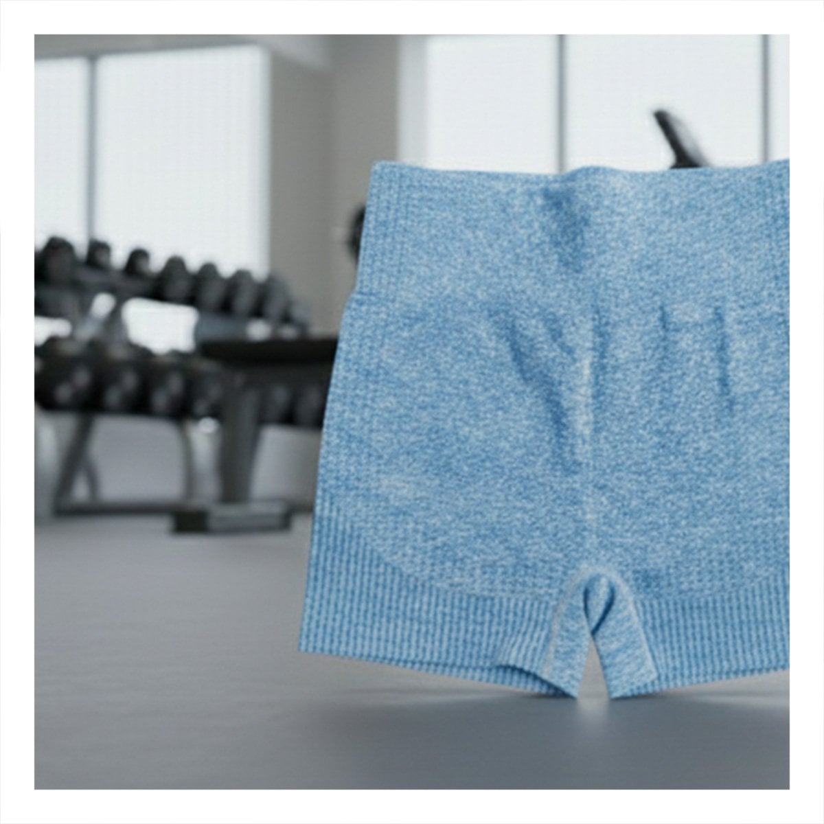 PACK6 EQUIPO YOGA TOP Y SHORT FITNESS YOGA CELESTE CON COMPRESION LIGERA Y+REGALO STICKER - 5