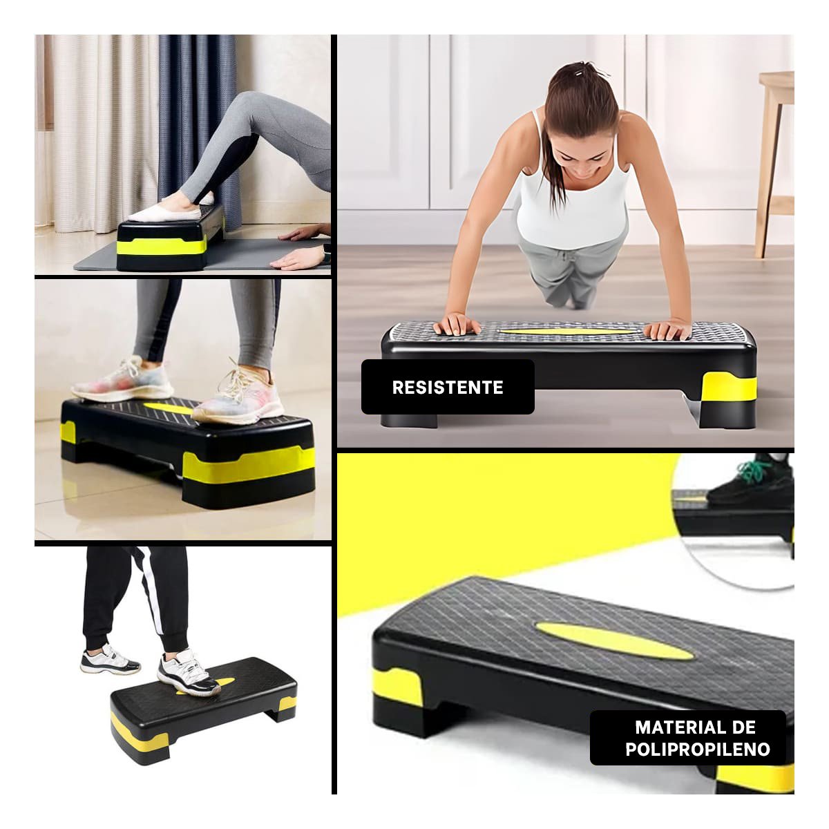 PACK6 EQUIPO AEROBICO AJUSTABLE AMARILLO PARA RUTINAS DIARIAS Y+PAPEL REGALO - 3