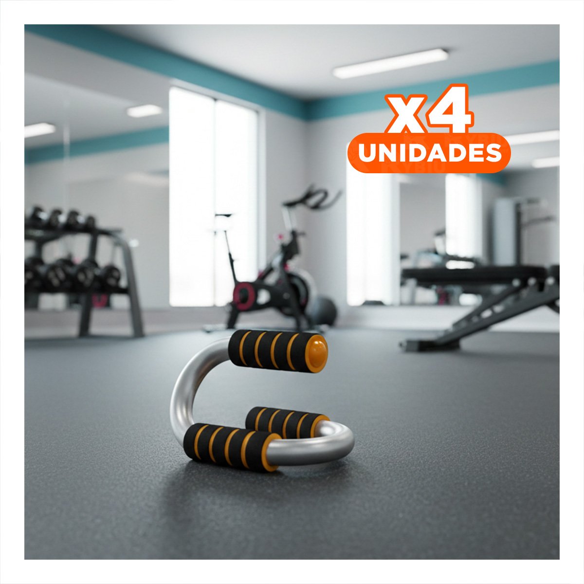 PACK4 SET ACTIVO PUSH UP EN FORMA DE S NARANJA CON AGARRE ERGONOMICO - 1