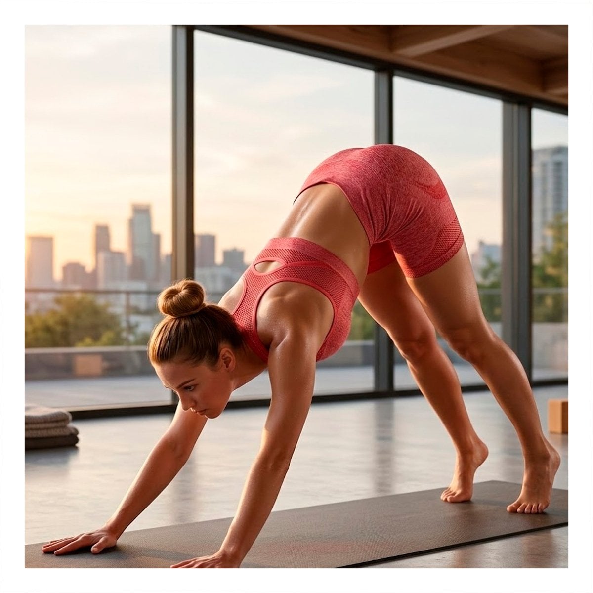 PACK2 DUPLA ACTIVA TOP Y SHORT FITNESS YOGA ROJO CON TELA TRANSPIRABLE Y+PAPEL REGALO - 2