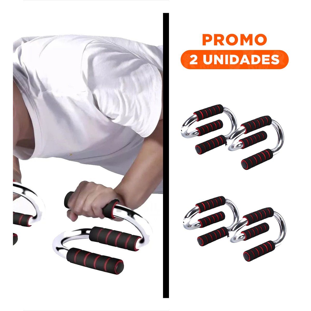 PACK2 IMPLEMENTO PARA FLEXIONES EN FORMA DE S ROJO ERGONOMICO - 1