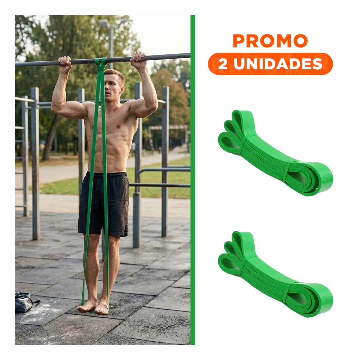 PACK2 TIRA DE RESISTENCIA VERDE 25 A 57KG PARA CALISTENIA - 1