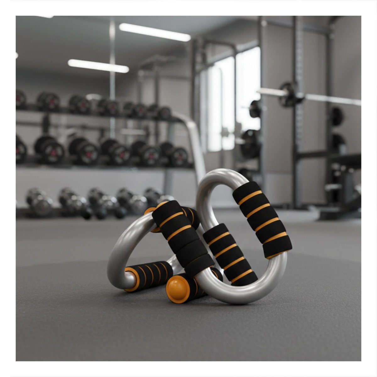 SOPORTE ACTIVO PUSH UP EN FORMA DE S NARANJA CON AGARRE ERGONOMICO Y+REGALO STICKER - 2
