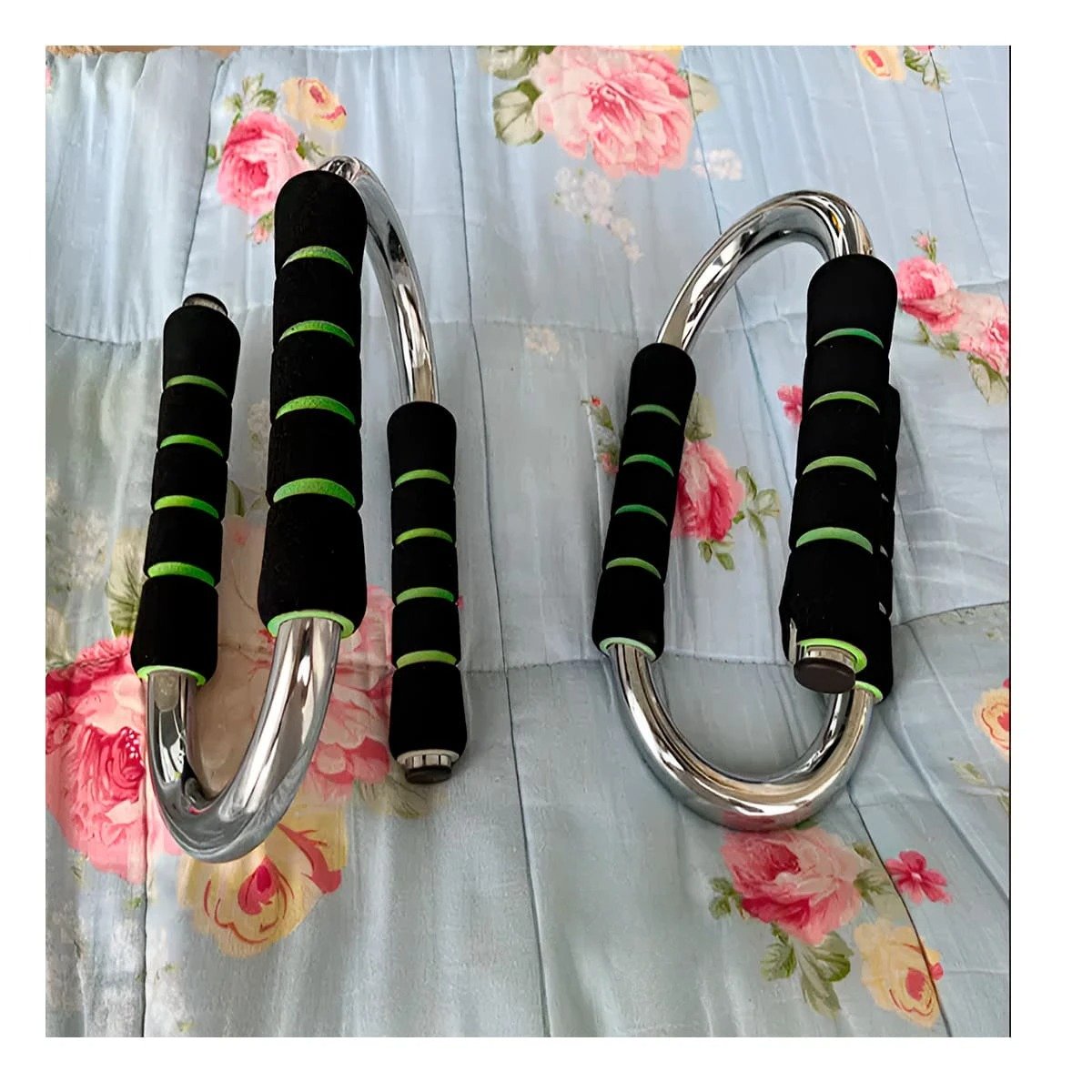 PACK6 PLATAFORMA DEPORTIVA PUSH UP EN FORMA DE S VERDE CON SOPORTE SEGURO Y+PAPEL REGALO - 2