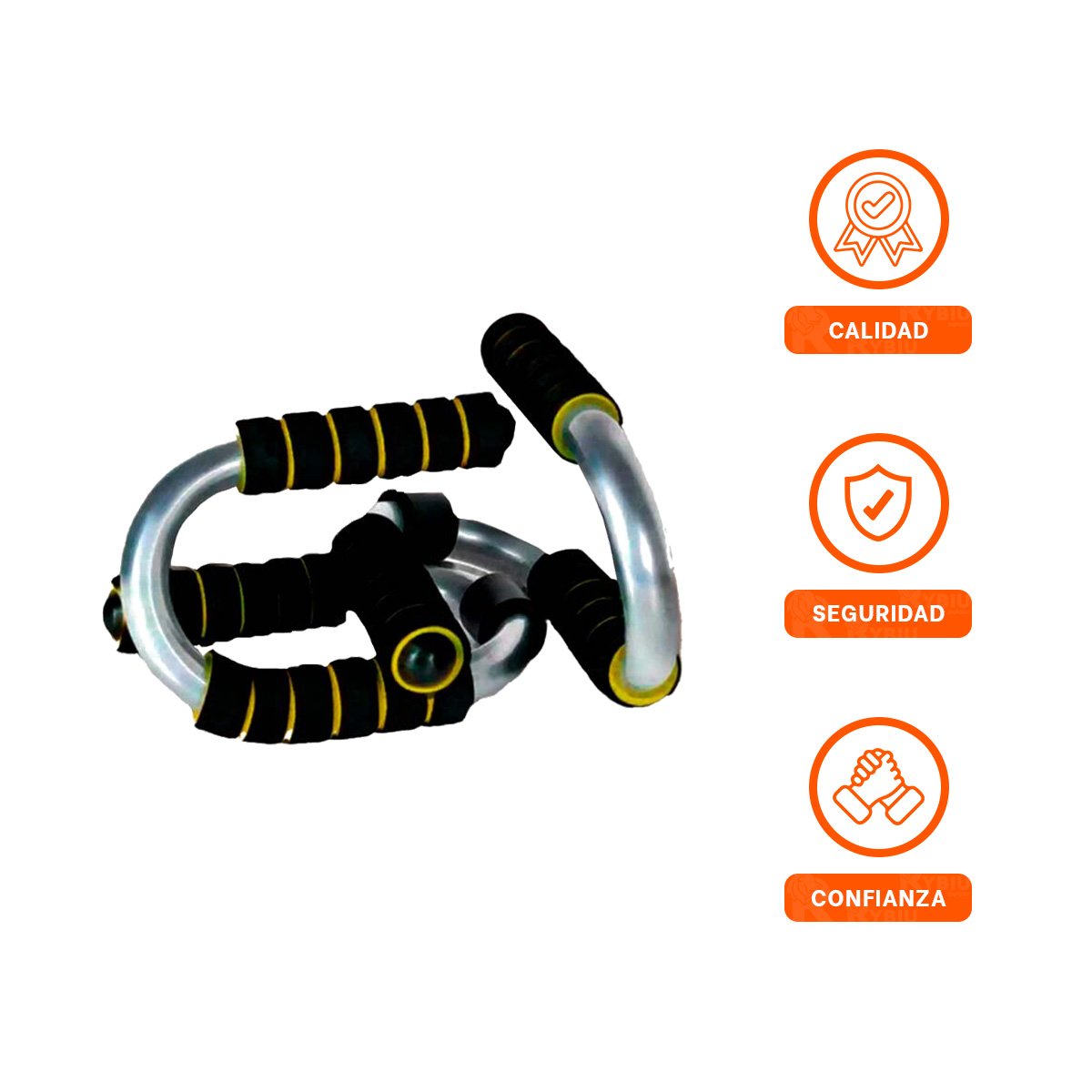 PACK6 PLATAFORMA ACTIVA PUSH UP EN FORMA DE S AMARILLO CON AGARRE COMODO Y+REGALO STICKER - 2