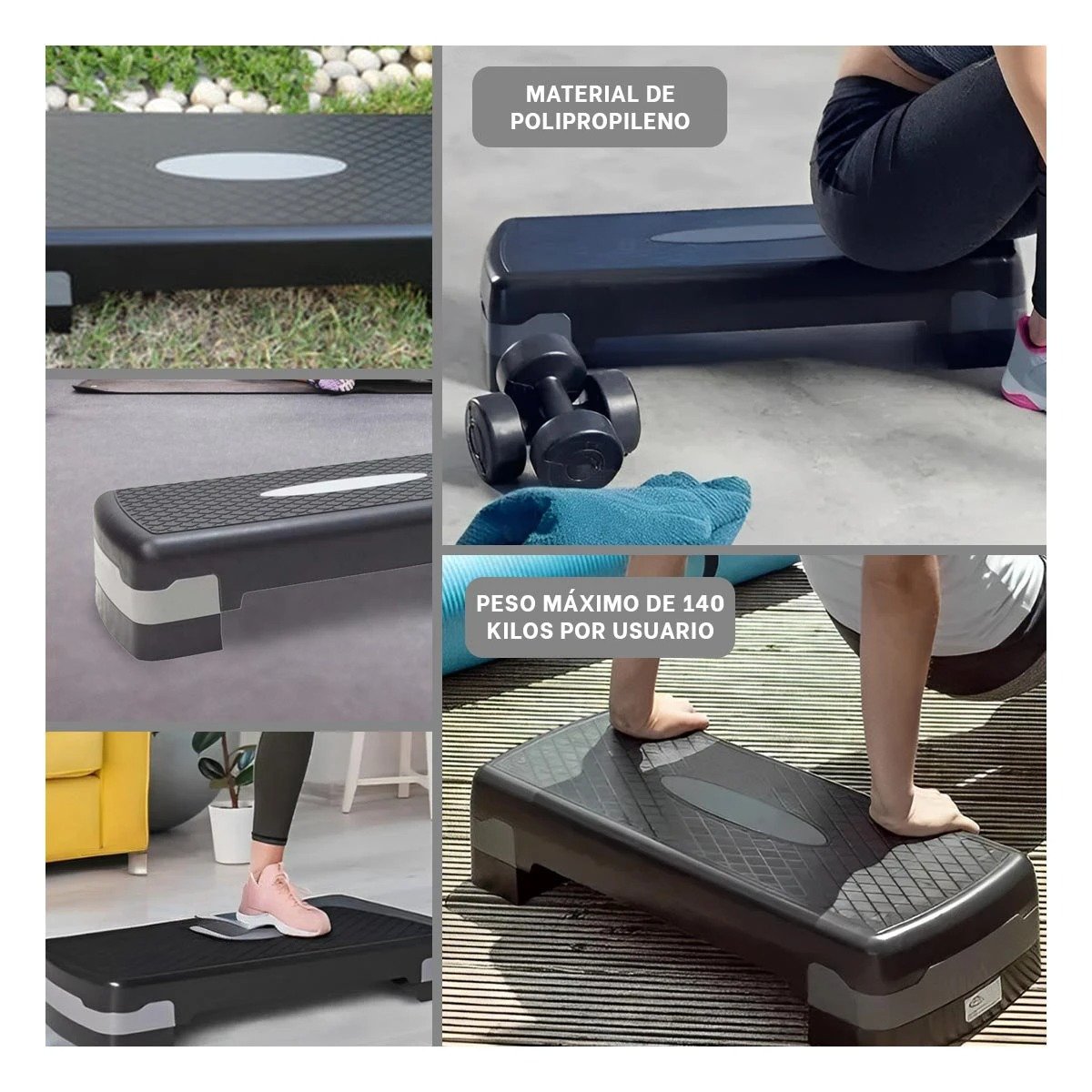 BASE DEPORTIVA PLOMO CON 2 ALTURAS PARA TONIFICAR PIERNAS Y+LIGAS REGALO - 5