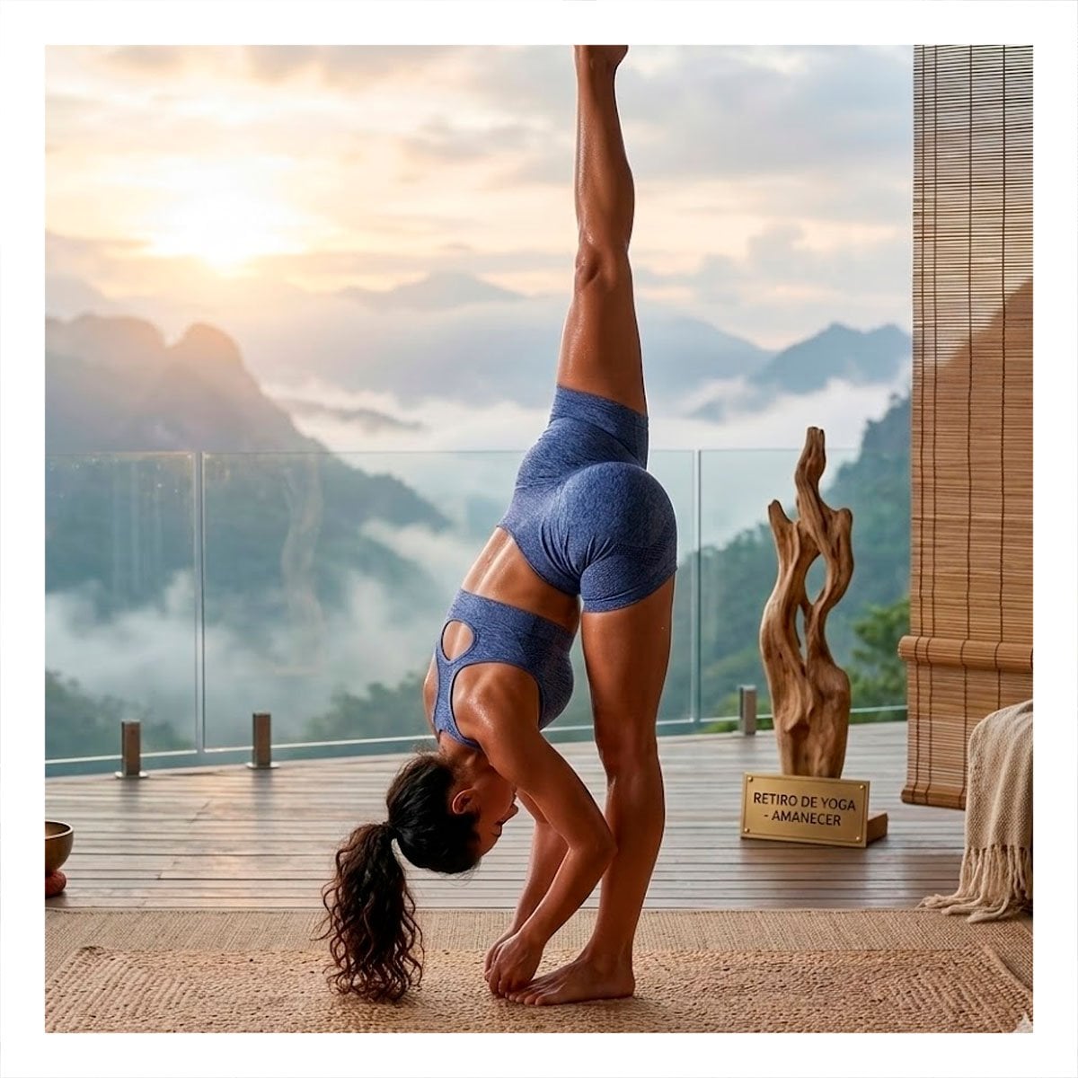 PACK2 DUPLA FITNESS TOP Y SHORT FITNESS YOGA AZUL CON SOPORTE FIRME Y+REGALO STICKER - 3