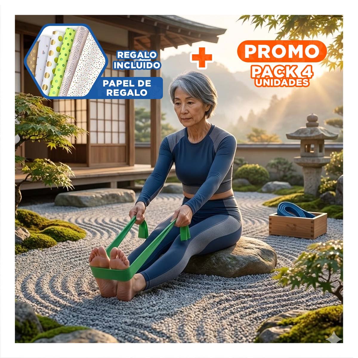 PACK4 TIRA VERDE 25 A 57KG PARA FORTALECER CORE Y+PAPEL REGALO - 1