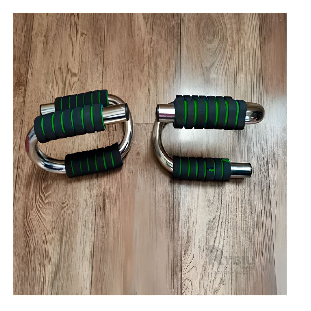 PACK2 SET FITNESS PUSH UP EN FORMA DE S VERDE CON BASE COMPACTA Y+PAPEL REGALO - 2