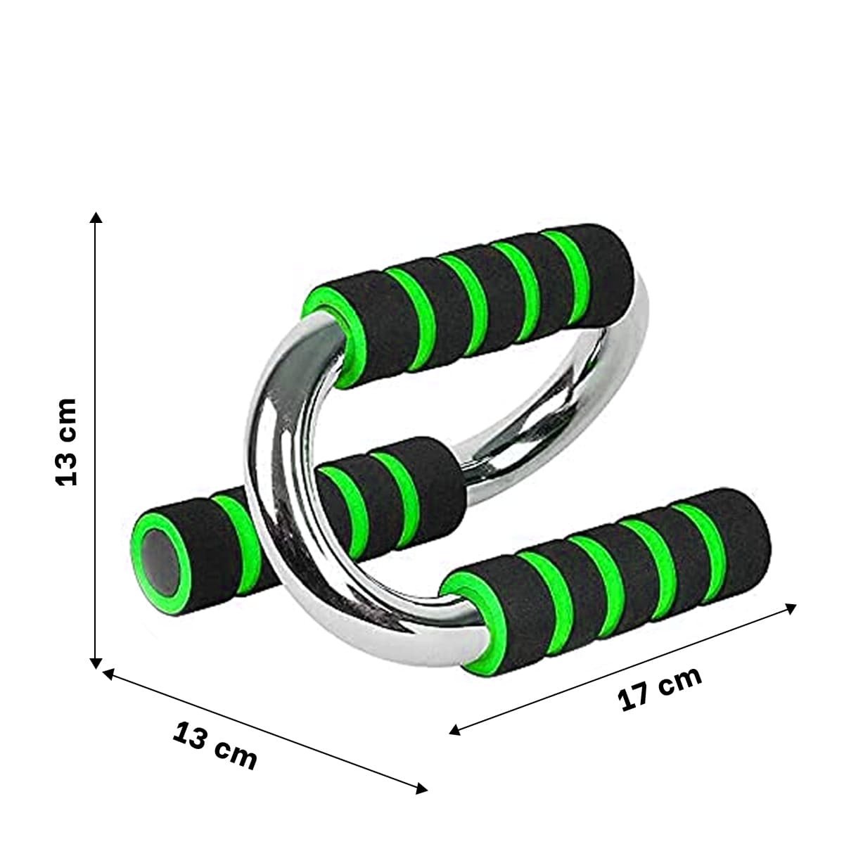 PACK2 SET FITNESS PUSH UP EN FORMA DE S VERDE CON BASE COMPACTA Y+PAPEL REGALO - 4
