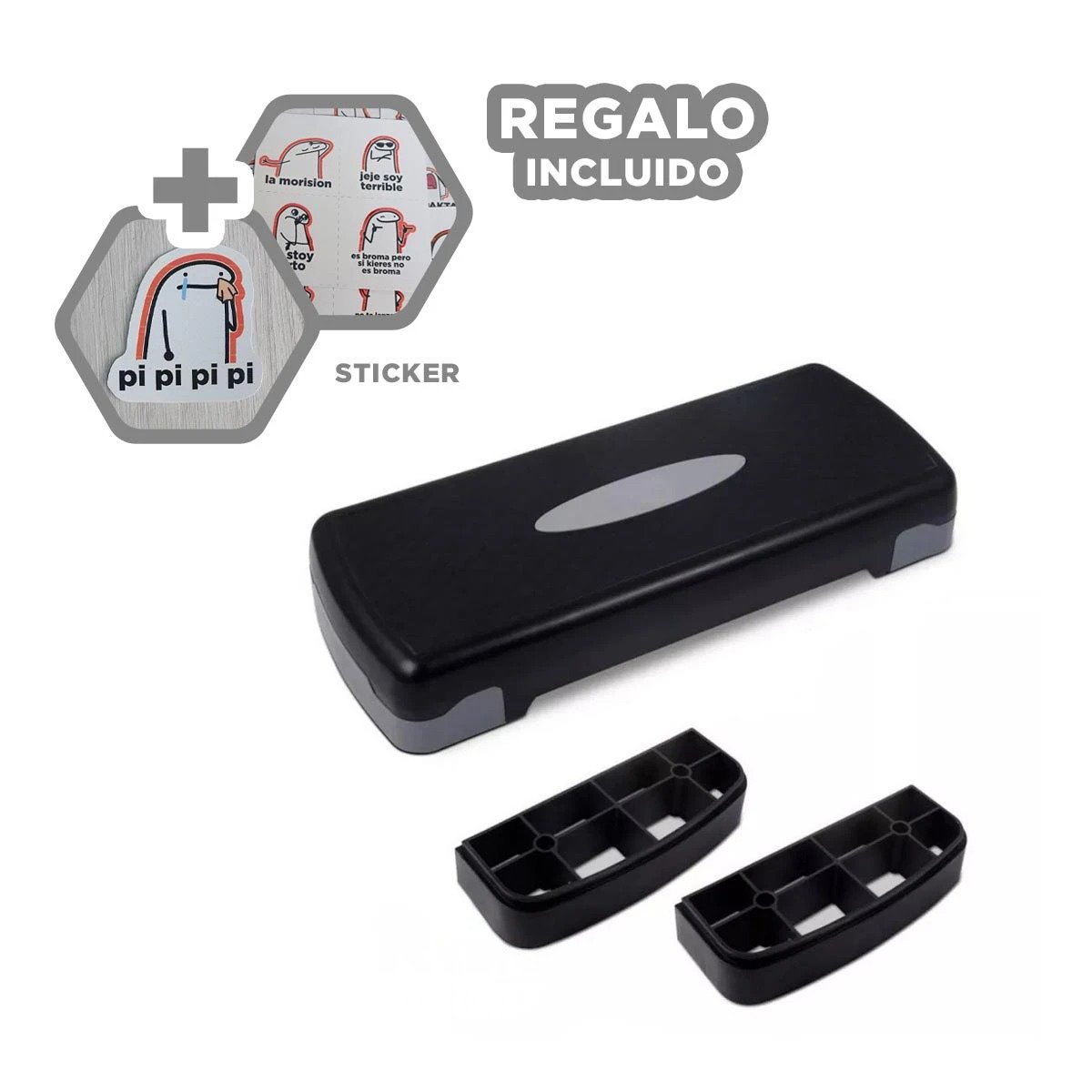 BASE FITNESS AJUSTABLE PLOMO PARA RUTINAS DE CARDIO Y+REGALO STICKER - 1