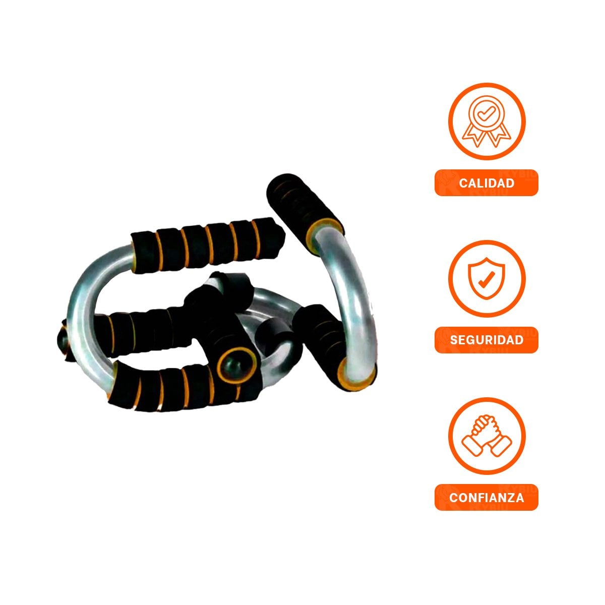 PACK6 PLATAFORMA ACTIVA PUSH UP EN FORMA DE S NARANJA CON AGARRE COMODO Y+REGALO STICKER - 2
