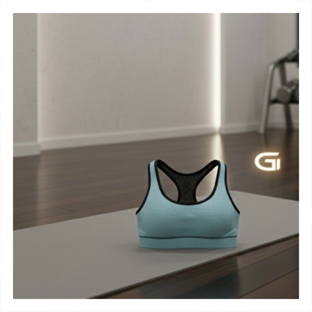 PACK4 EQUIPO DEPORTIVO TOP Y SHORT FITNESS YOGA CELESTE CON TELA SUAVE Y+REGALO STICKER - 5