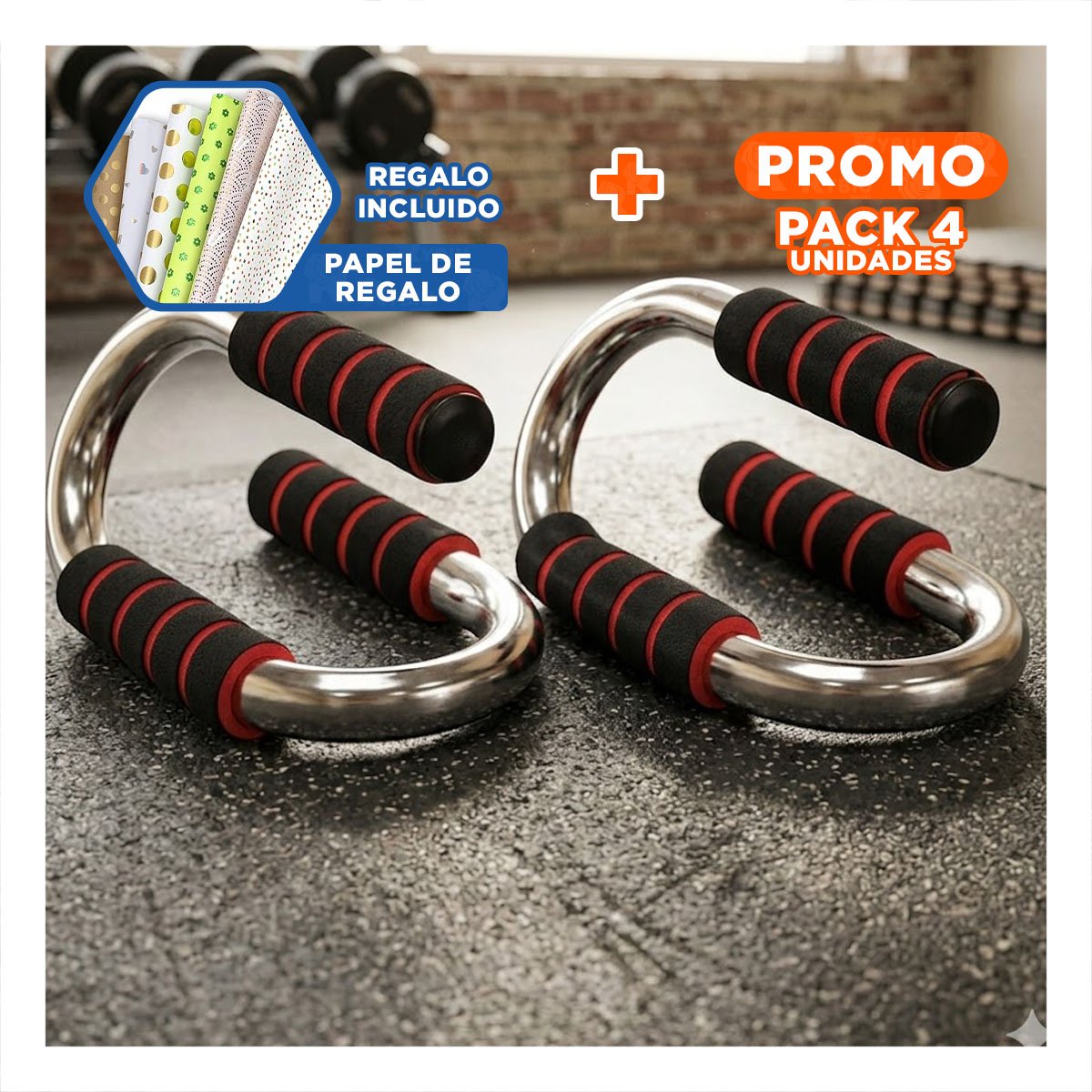 PACK4 IMPLEMENTO COMPACTO EN FORMA DE S ROJO PARA ESPACIOS REDUCIDOS Y+PAPEL REGALO - 1